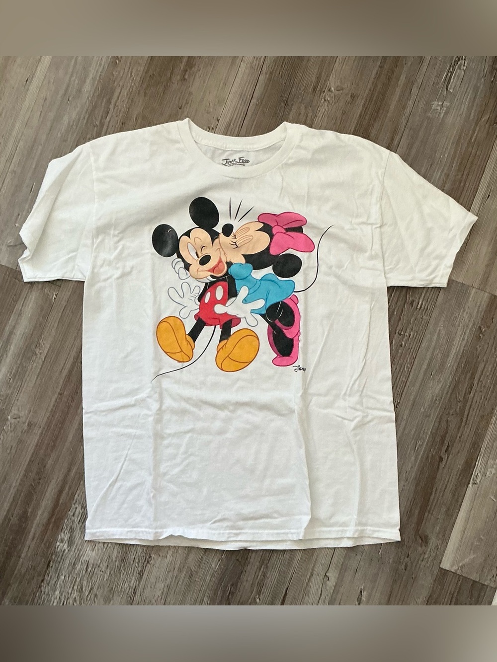 NWOT Junk Food Clothing White Tee with Mickey & Minnie Graphic